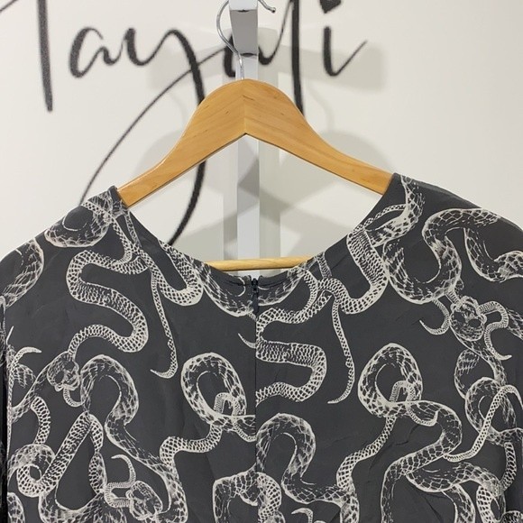 * NWT Winter Kate Silk Maxi Dress Size XS Grey/White Florence Blouson Snake - Picture 9 of 9
